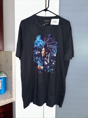 Crazy Shirts Bob Marley Bokeh Dreadlocks  Black Short Sleeve Pima T-Shirt XL NWT